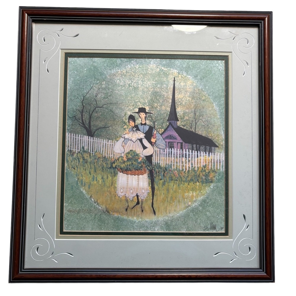 P. Buckley Moss Signed‎ Numbered Limited Edition 727/1000 Framed Amish Folk Art